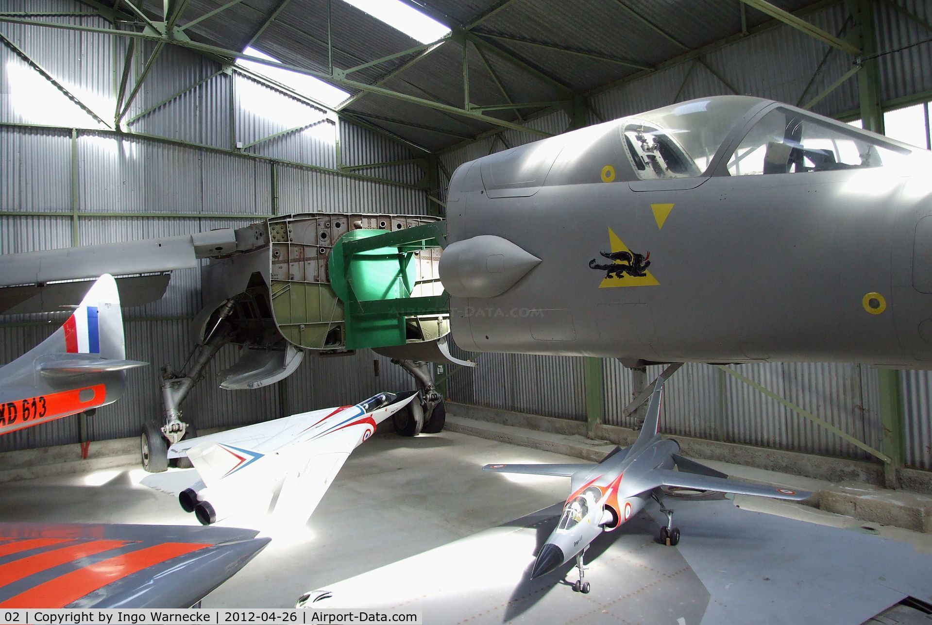 02, 1972 Dassault Mirage G8 C/N 02, Dassault Mirage G8-02 (only front and center fuselage and one wing) at the Musée Européen de l'Aviation de Chasse, Montelimar Ancone airfield