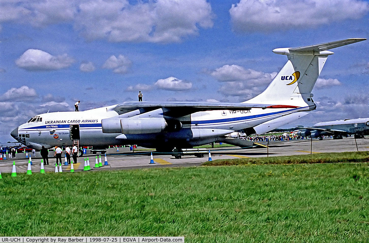 UR-UCH, Ilyushin Il-76TD C/N 0083484536, UR-UCH   Ilyushin Il-76MD [0083484536] (Ukrainian Cargo Airways) RAF Fairford~G 25/07/1998