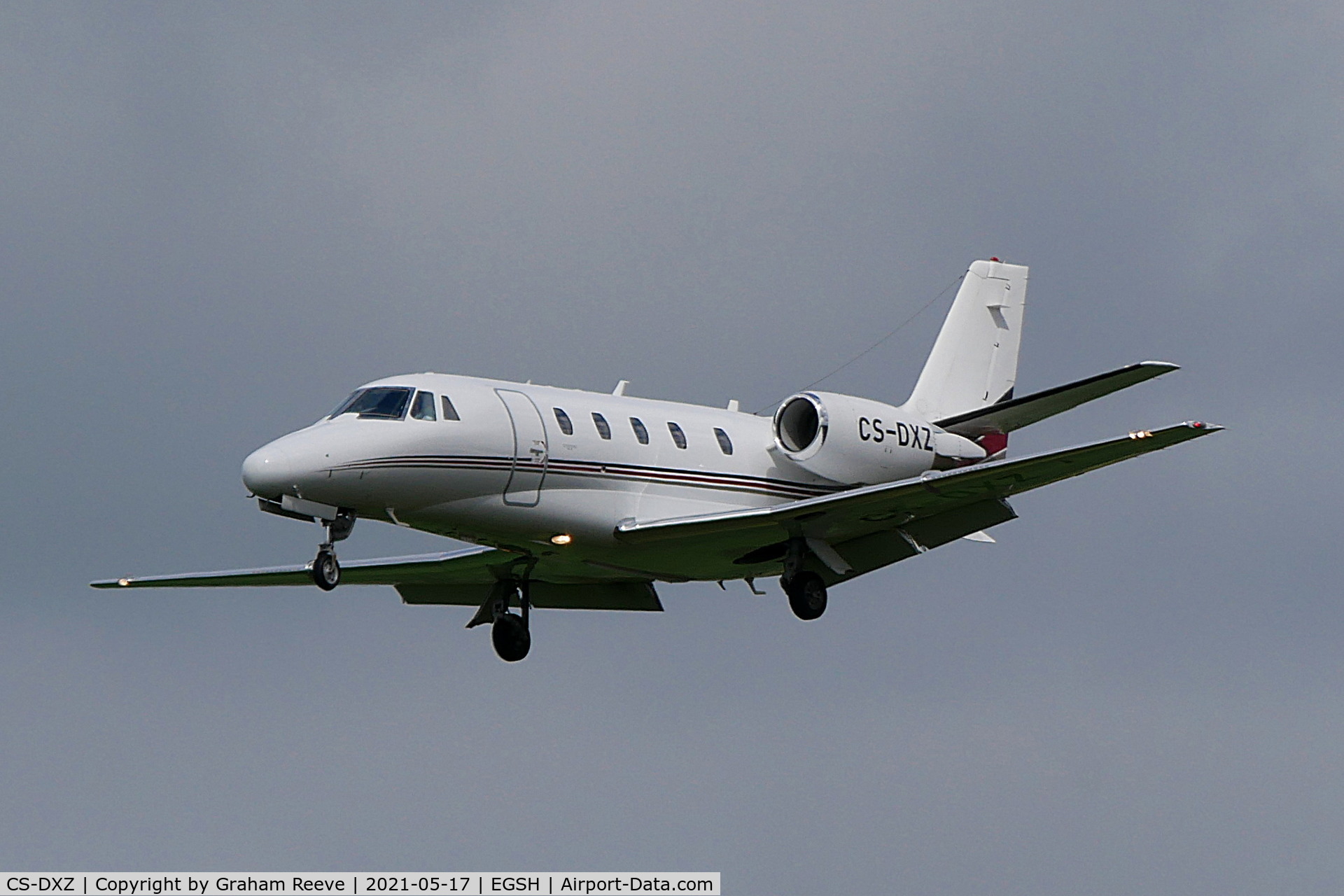 CS-DXZ, 2008 Cessna 560 XLS Citation Excel C/N 560-5796, Landing at Norwich.