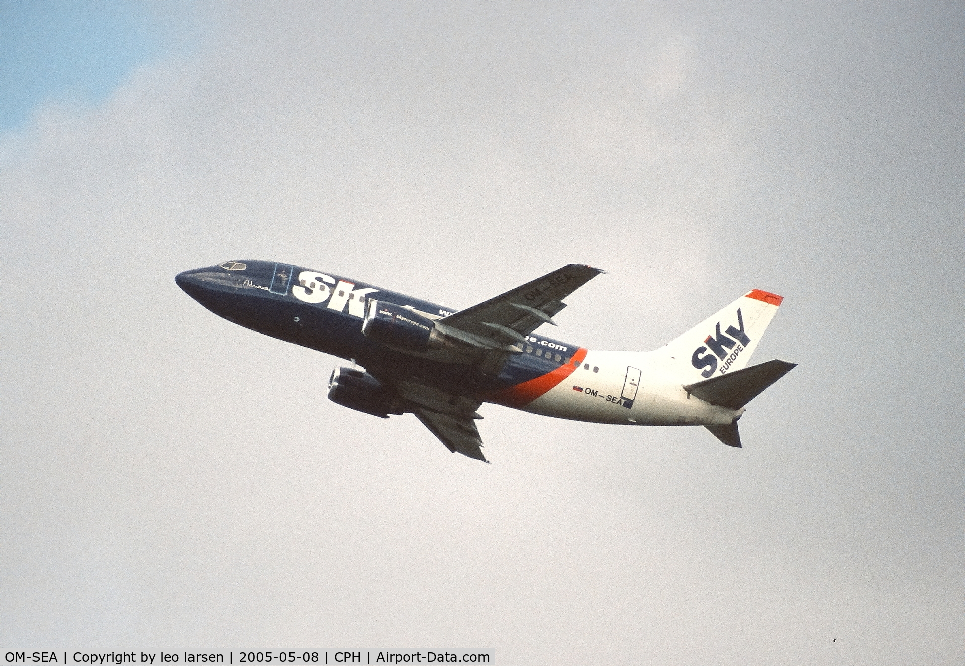 OM-SEA, 1992 Boeing 737-500 C/N 25186, Copenhagen 8.5.2005