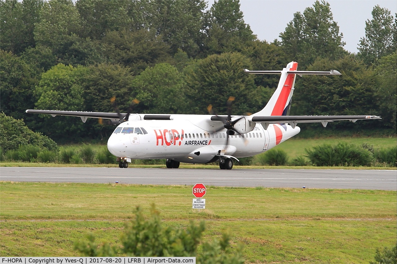 F-HOPA, 2013 ATR 72-600 C/N 1042, ATR 72-600, Ready to take off rwy 25L, Brest-Bretagne airport (LFRB-BES)