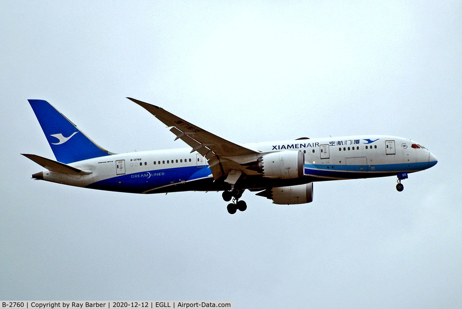 B-2760, 2015 Boeing 787-8 Dreamliner C/N 41540, B-2760   Boeing 787-8 Dreamliner [41540] (Xiamen Airlines) Home~G 12/12/2020