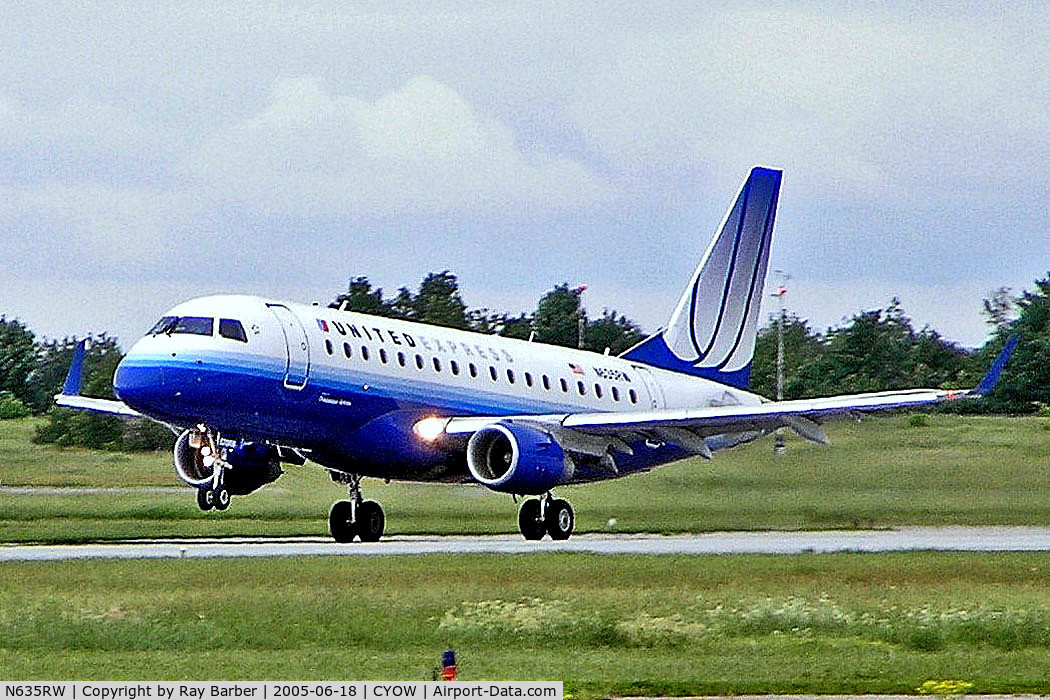 N635RW, 2004 Embraer 170SE (ERJ-170-100SE) C/N 17000056, N635RW   Embraer ERJ-170-100SE [17000056] (United Express / Shuttle America) Ottawa-Macdonald Cartier Int'l~C 18/06/2005