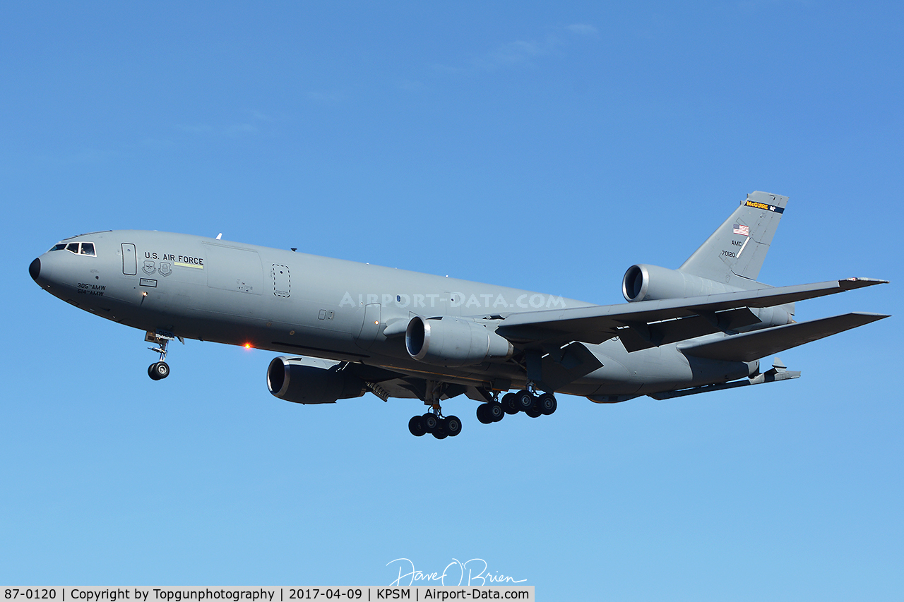 87-0120, 1987 McDonnell Douglas KC-10A Extender C/N 48306, TEAM11 inbound
