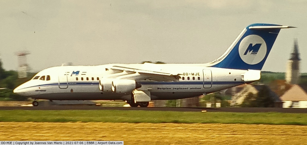 OO-MJE, 1991 British Aerospace BAe.146-200 C/N E2192, Scan from slide