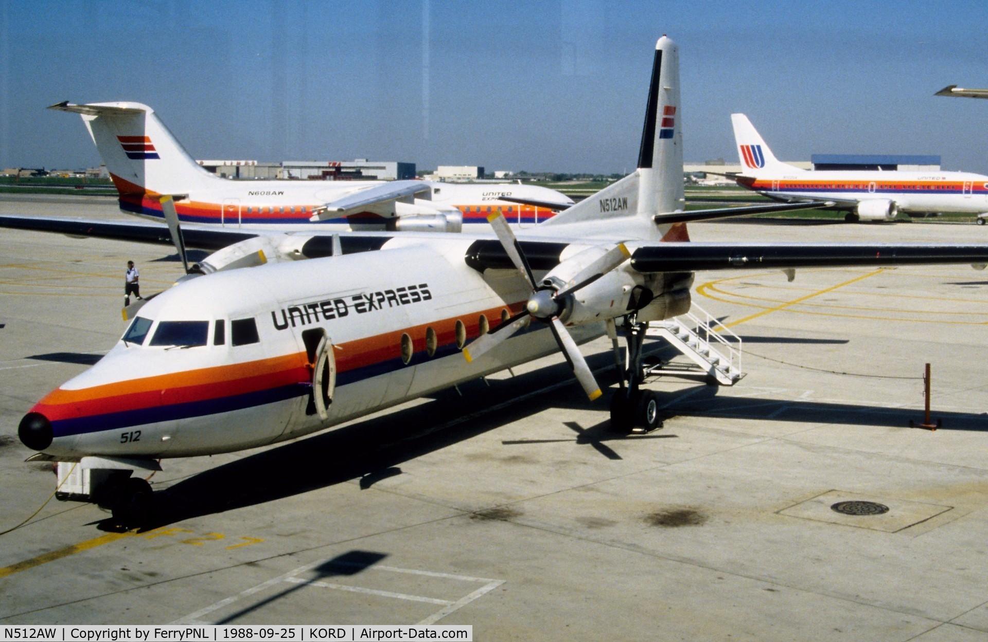 N512AW, 1986 Fokker F-27-500 Friendship C/N 10691, Air Wisconsin F27 in United Express livery