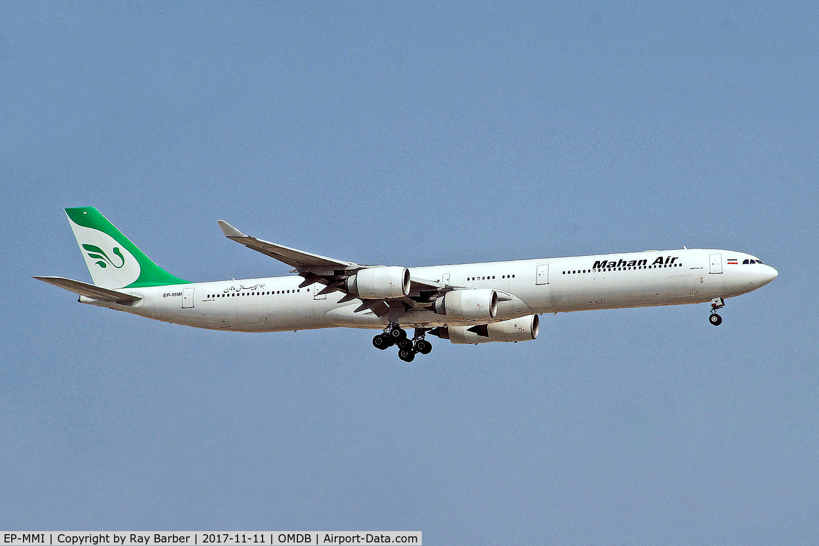 EP-MMI, 2002 Airbus A340-642 C/N 416, EP-MMI   Airbus A340-642 [416] (Mahan Air) Dubai Int'l~A6 11/11/2017