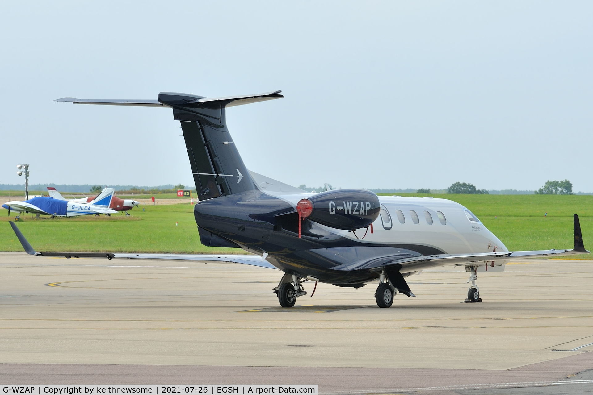 G-WZAP, 2017 Embraer EMB-505 Phenom 300 C/N 50500438, Parked at Norwich.
