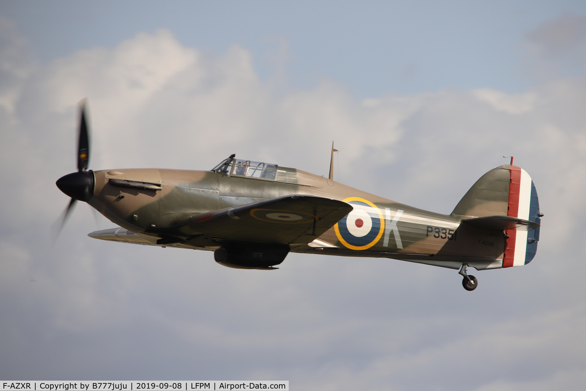 F-AZXR, Hawker Hurricane IIA C/N Not found ZK-TPK, during Air Légende 2019