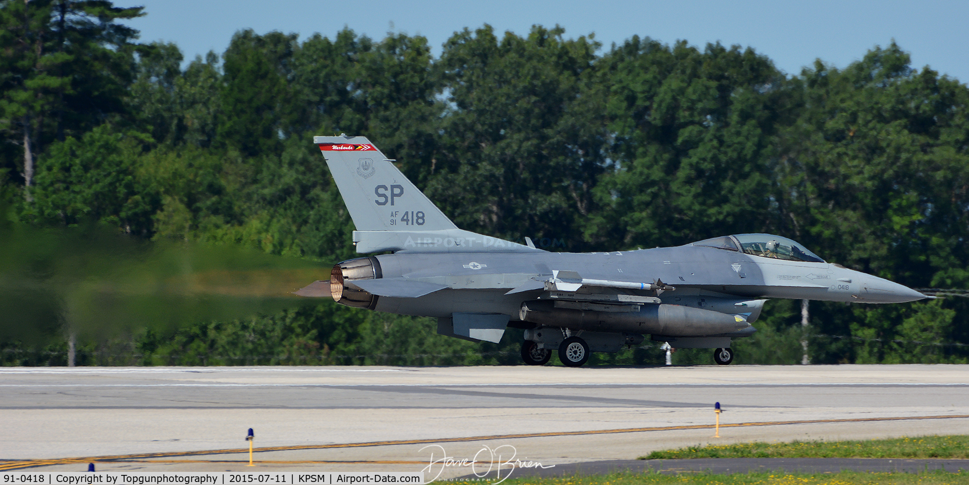 91-0418, General Dynamics F-16CJ Fighting Falcon C/N CC-116, lighting the can