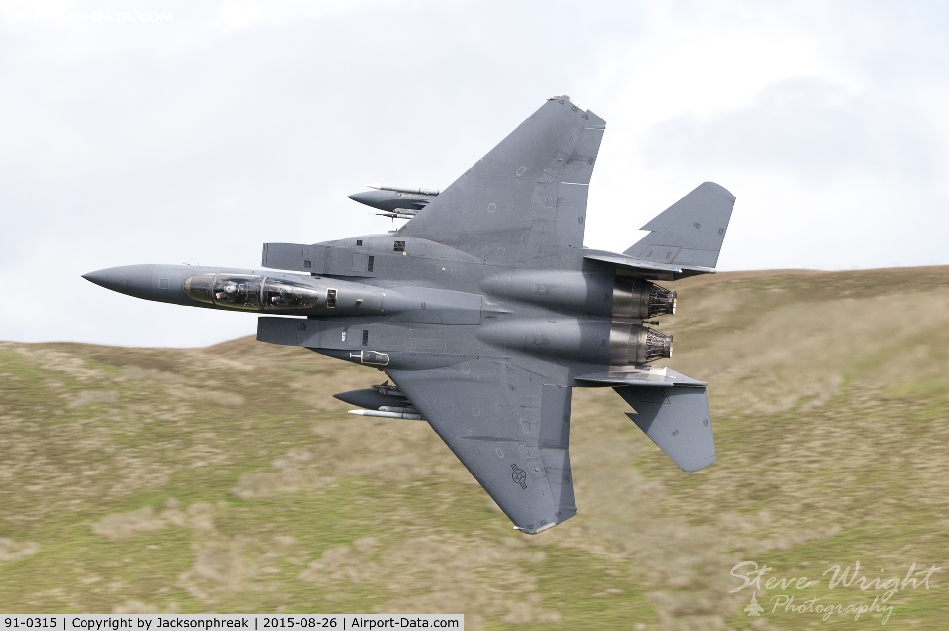 91-0315, 1991 McDonnell Douglas F-15E Strike Eagle C/N 1222/E180, Low Level at Bwlch Oerdrws, Mach Loop, Wales. UK