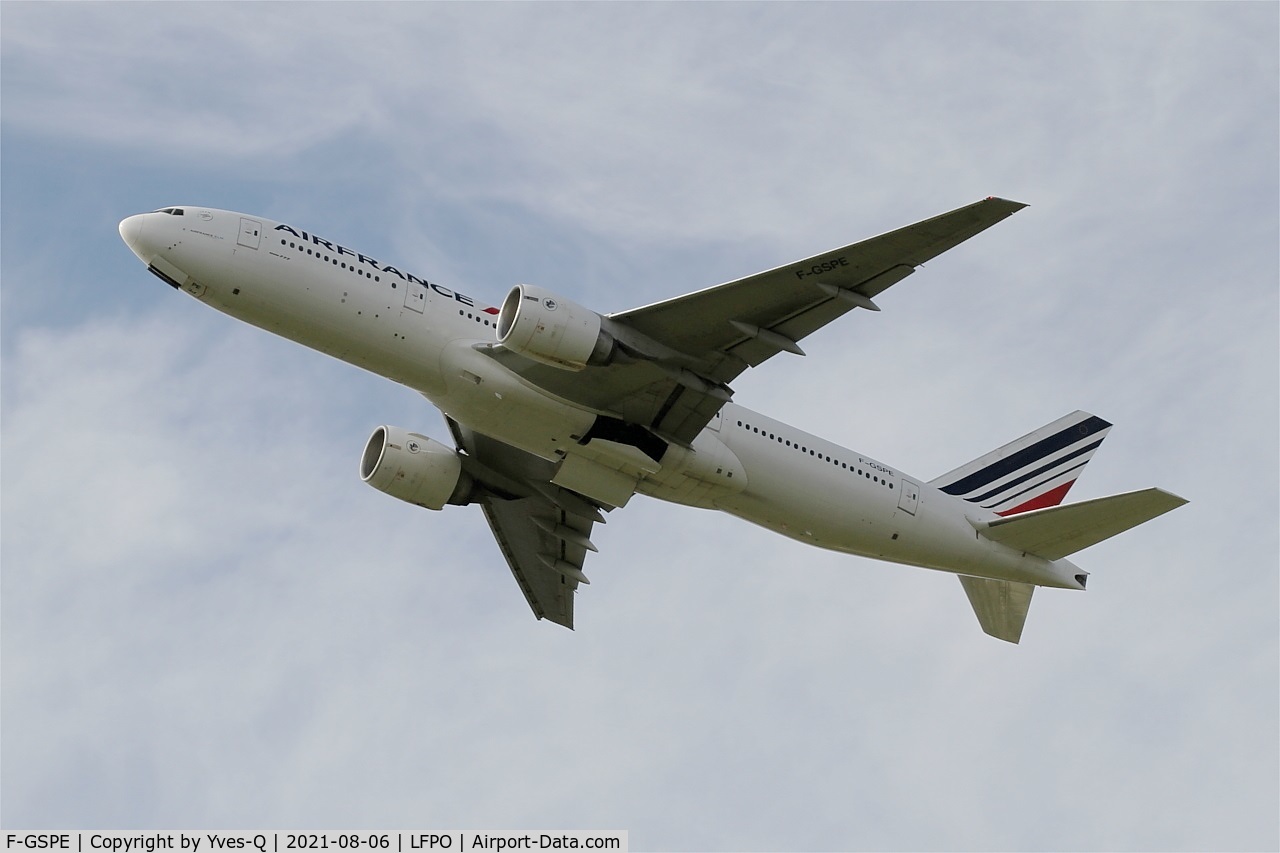 F-GSPE, 1999 Boeing 777-228/ER C/N 29006, Boeing 777-228-ER, Take off rwy 24,Paris Orly airport (LFPO-ORY)