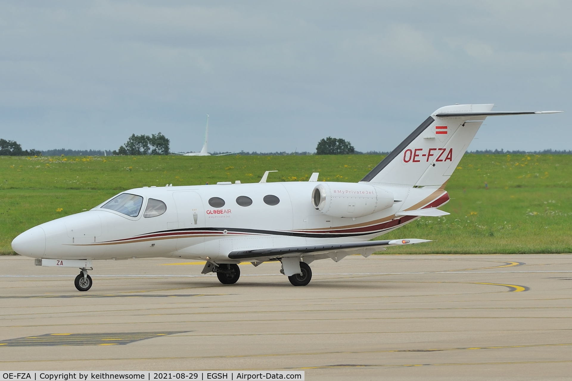 OE-FZA, 2008 Cessna 510 Citation Mustang Citation Mustang C/N 510-0144, Arriving at Norwich from Paderborn.