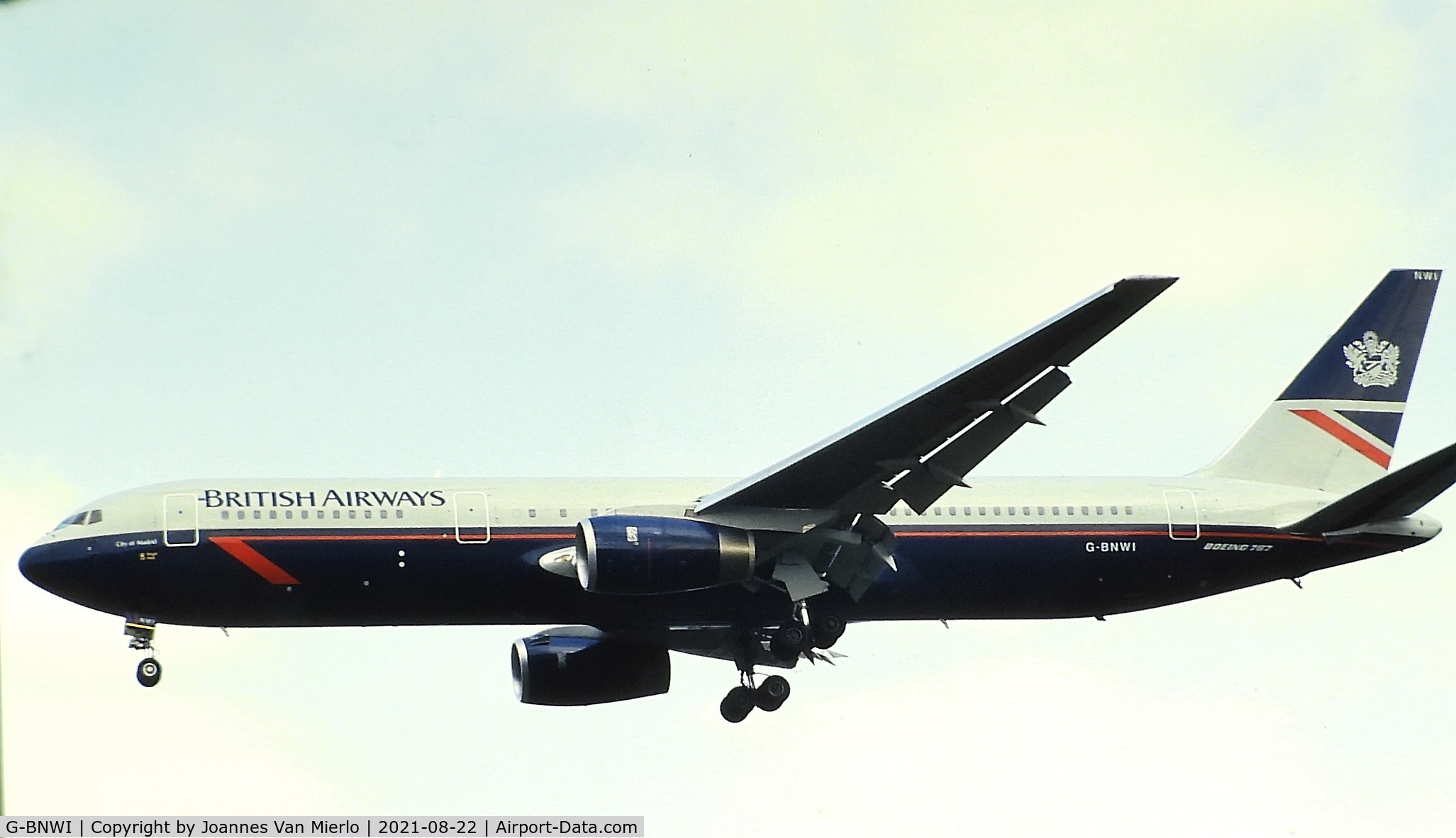 G-BNWI, 1990 Boeing 767-336 C/N 24341, Scan from slide