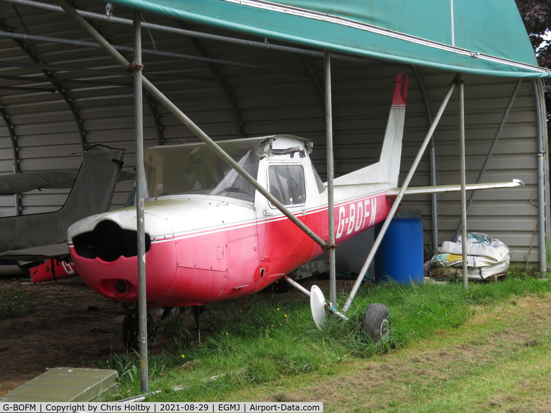 G-BOFM, 1981 Cessna 152 C/N 152-84730, What's left of it is stored at Little Gransden Cambs. It was CAA de-registered in 2013...