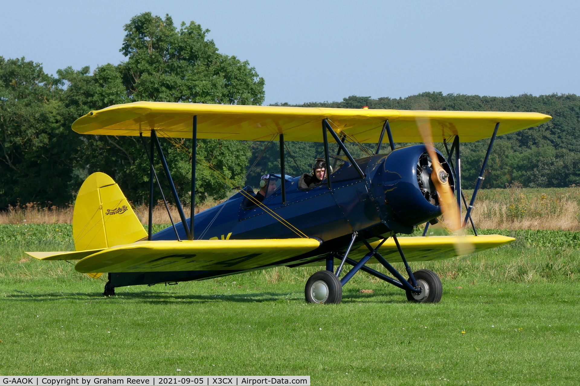 G-AAOK, 1929 Curtiss-Wright Travel Air 12Q C/N 2026, About to depart from Northrepps.