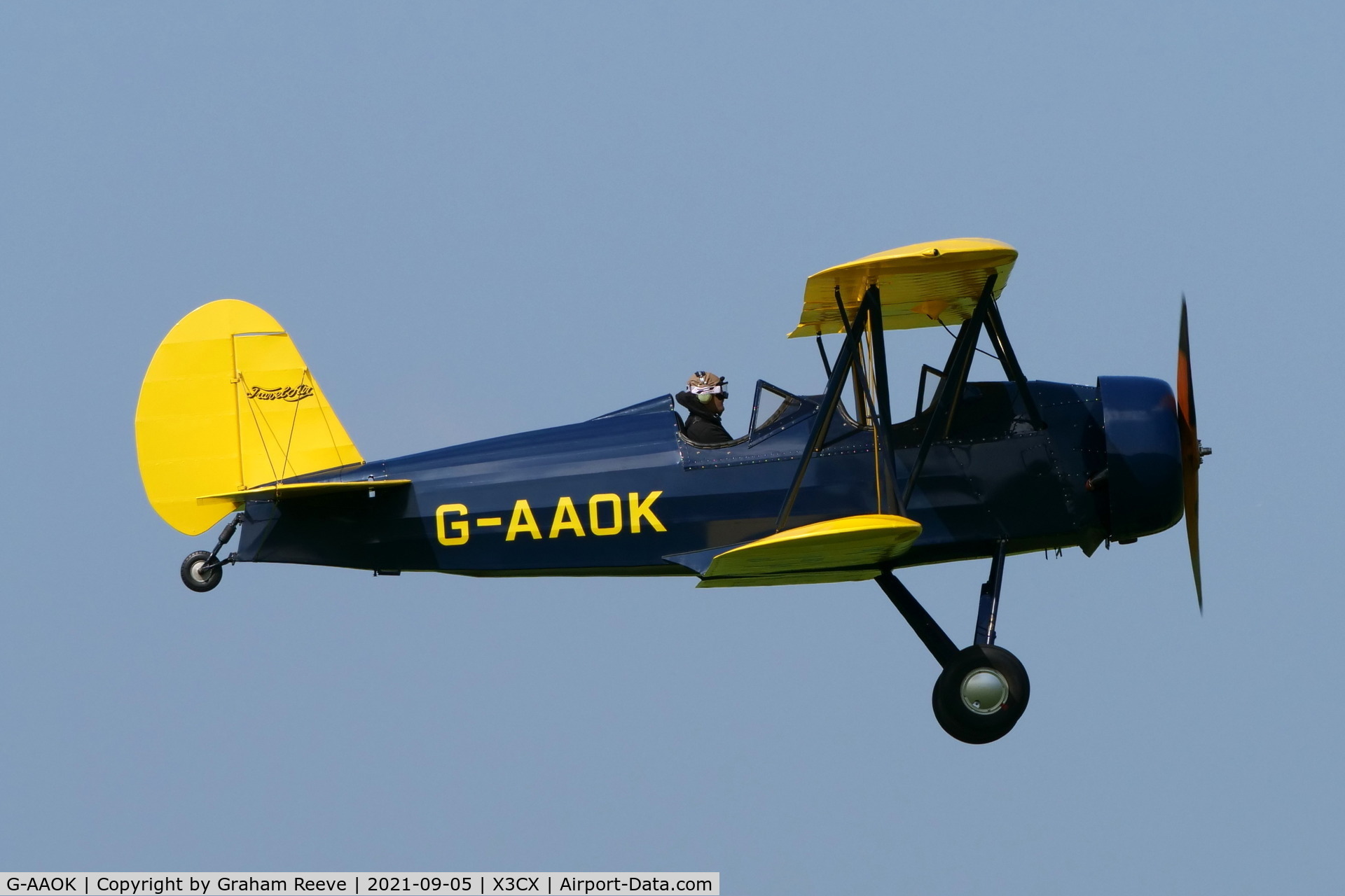 G-AAOK, 1929 Curtiss-Wright Travel Air 12Q C/N 2026, Departing from Northrepps.