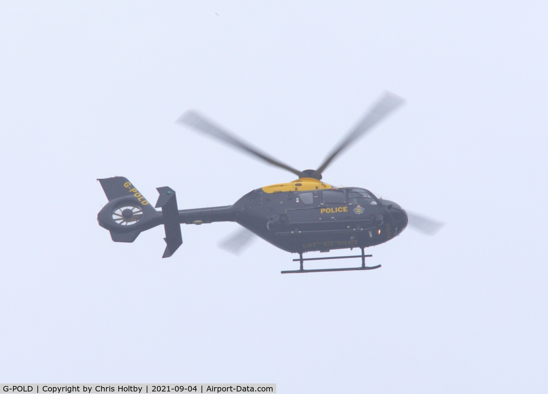 G-POLD, 2003 Eurocopter EC-135T-2 C/N 0300, Over Potters Bar responding to emercall. Based at EGSX
