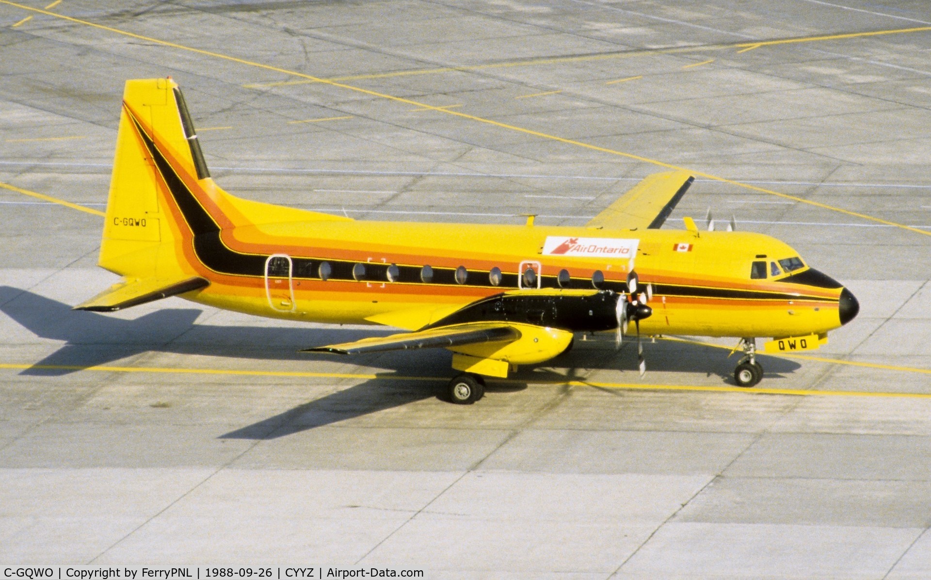 C-GQWO, 1966 Hawker Siddeley HS.748 Series 2A C/N 1597, Air Ontario using a very colorful HS748