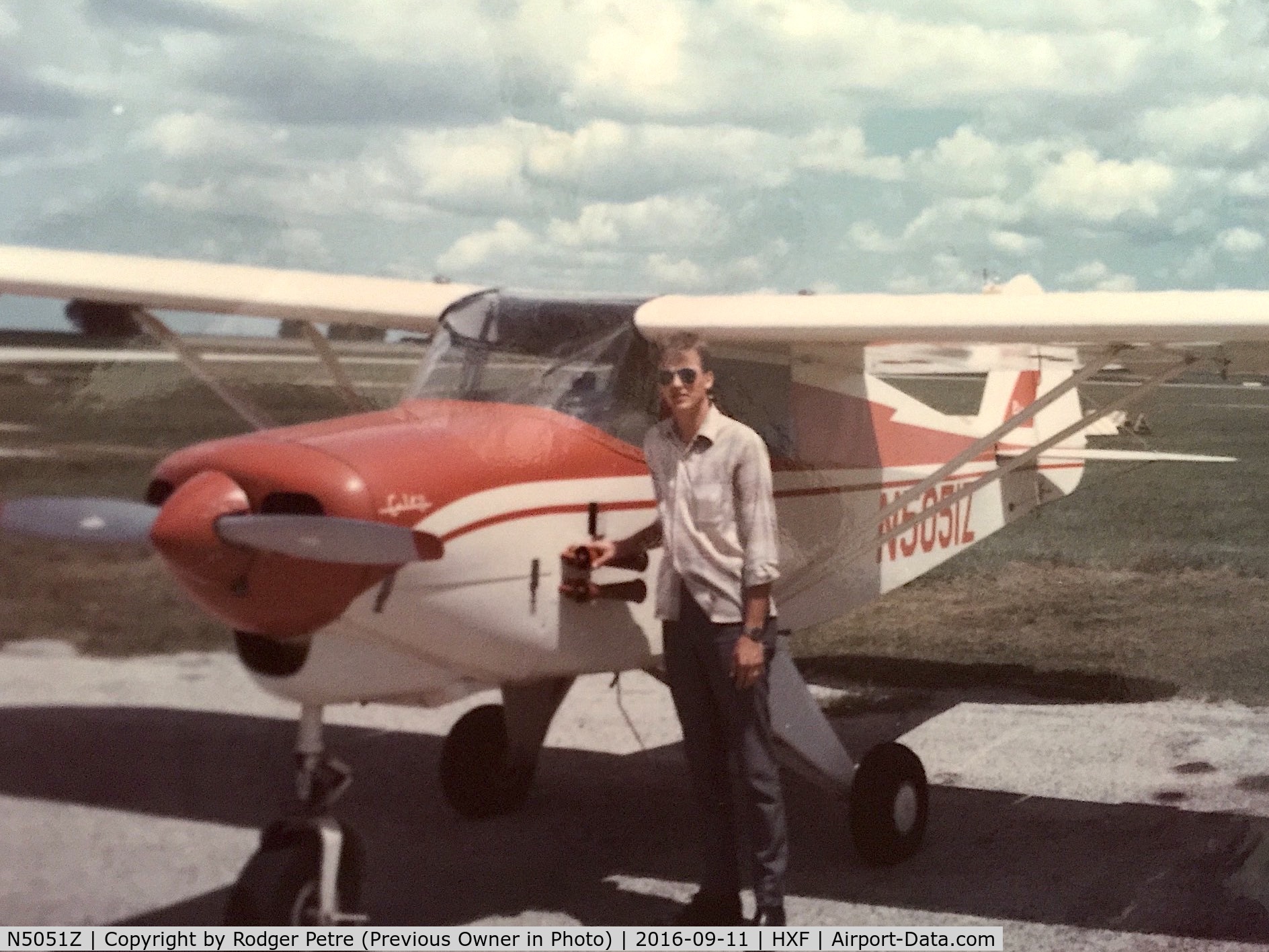 N5051Z, 1961 Piper PA-22-108 Colt C/N 22-8675, Photo taken about 1964 at Hartford Airport in Wisconsin.  Basic VFR airplane with an old 