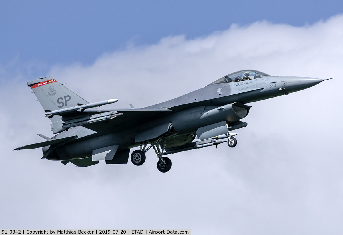 91-0342, General Dynamics F-16C Fighting Falcon C/N CC-40, 91-0342