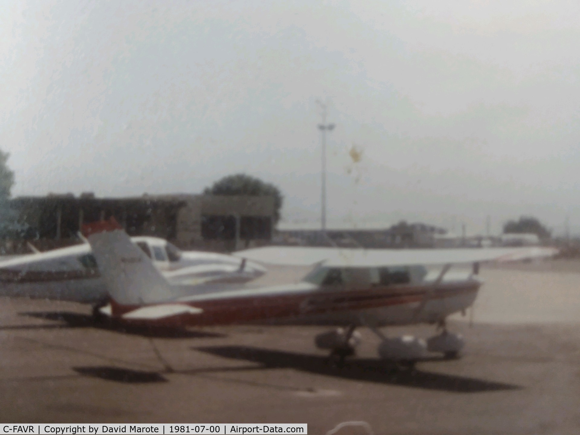 C-FAVR, 1979 Cessna 152 C/N 15283742, A grainy photo of N5100B taken July 1981 in Porterville, CA. I stopped there for a couple of hours waiting for the fog to clear in Lompoc.  This was a good airplane!