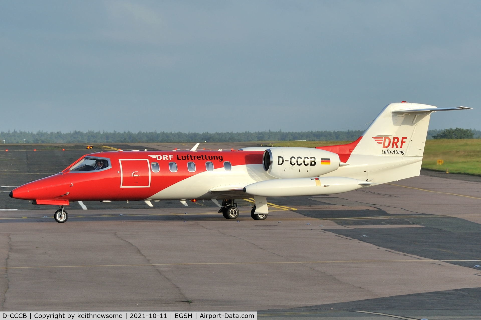 D-CCCB, 1990 Learjet 35A C/N 35A-663, Arriving at Norwich,