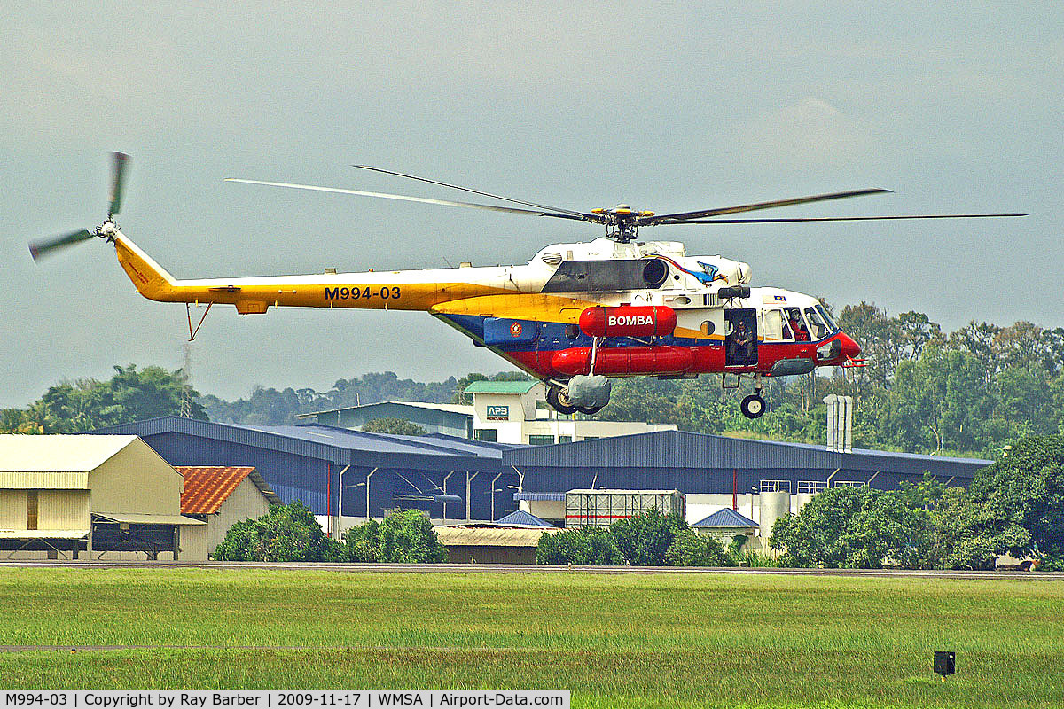 M994-03, Mil Mi-17 Hip C/N 59489619383, M994-03   Mil Mi-17-1V [59489619383] (Malaysian Fire & Rescue Dept-Bomba) Kuala Lumpur-Sultan Abdul Aziz Shah Int'l~9M 17/11/2009