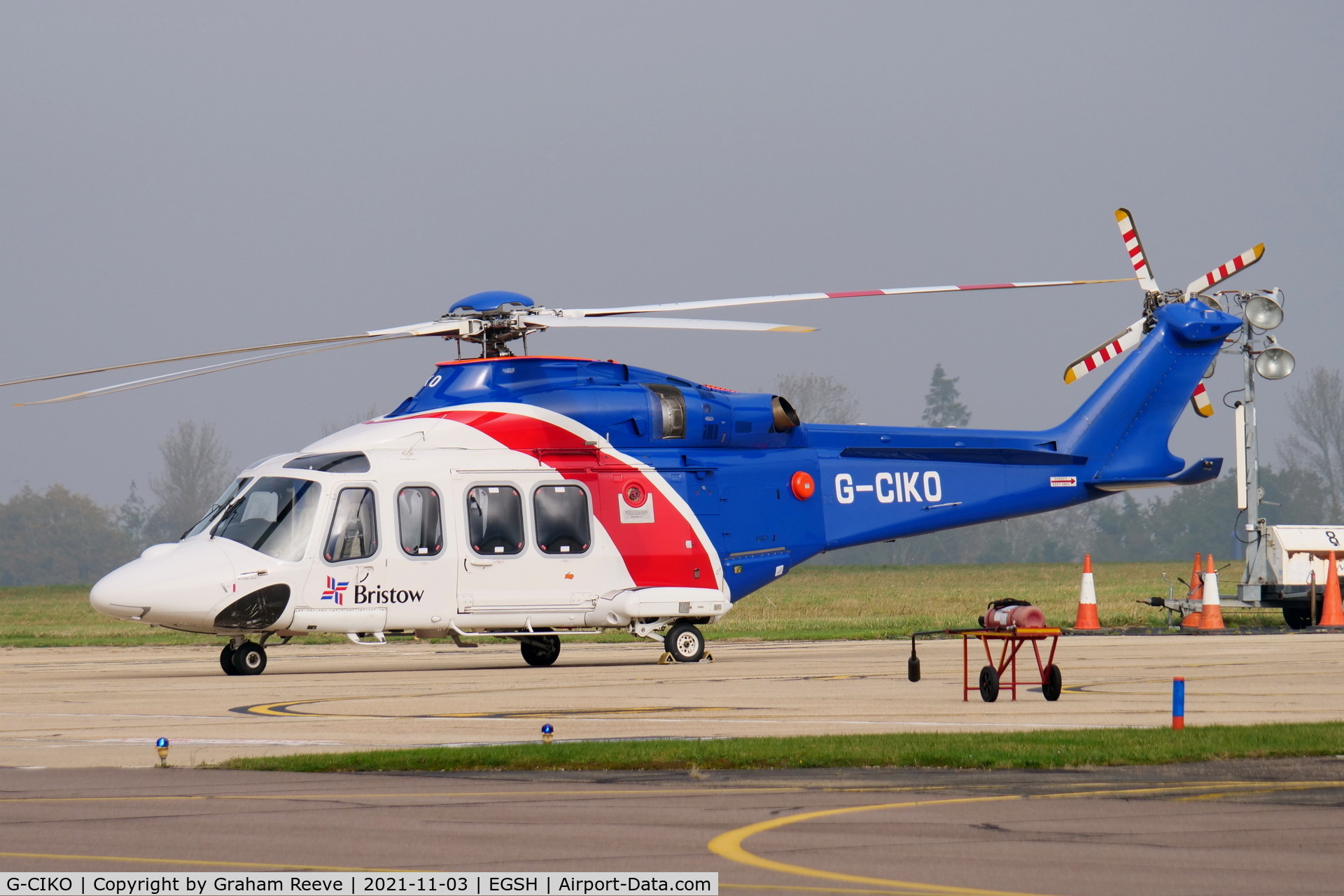 G-CIKO, 2014 AgustaWestland AW-139 C/N 41378, Parked at Norwich.
