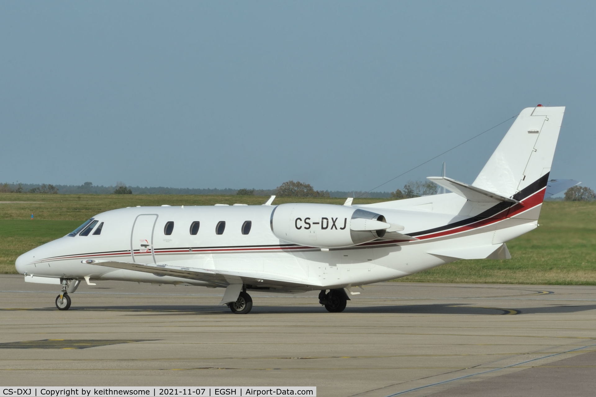 CS-DXJ, 2006 Cessna 560XL Citation Excel C/N 560-5627, Arriving at Norwich from Brussels.