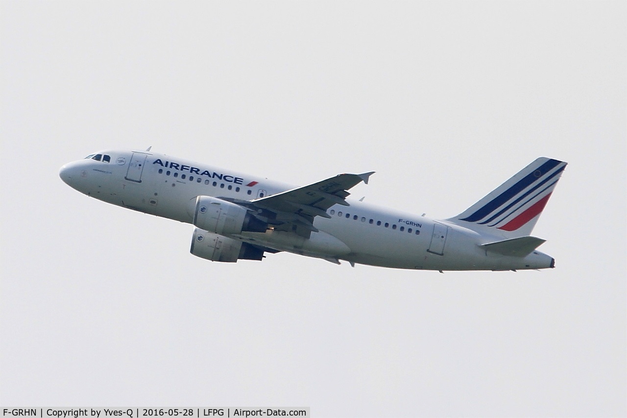 F-GRHN, 2000 Airbus A319-111 C/N 1267, Airbus A319-111, Climbing from rwy 08L, Roissy Charles De Gaulle airport (LFPG-CDG)