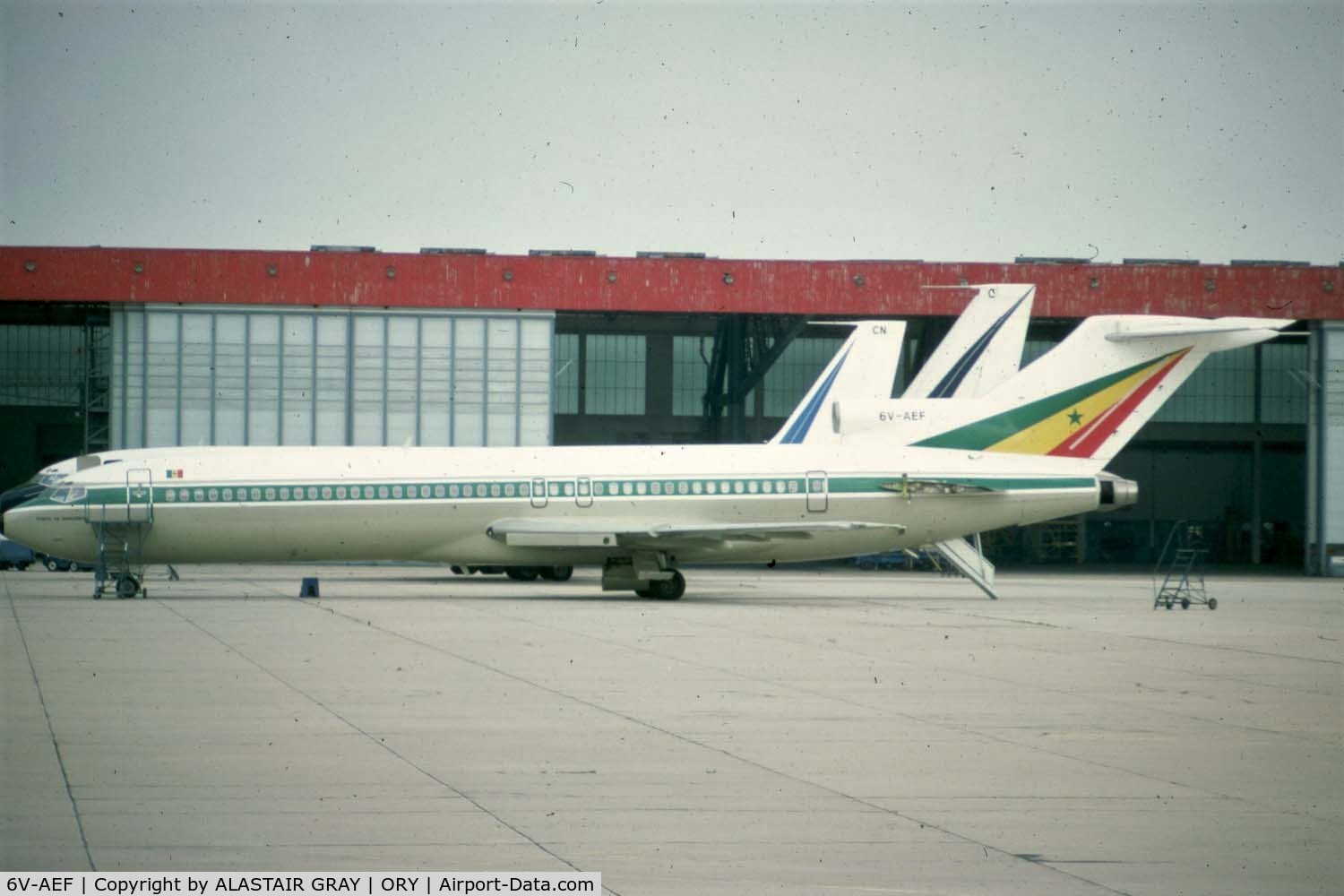 6V-AEF, 1975 Boeing 727-2M1 C/N 21091, undergoing maintenance with Air France at Orly