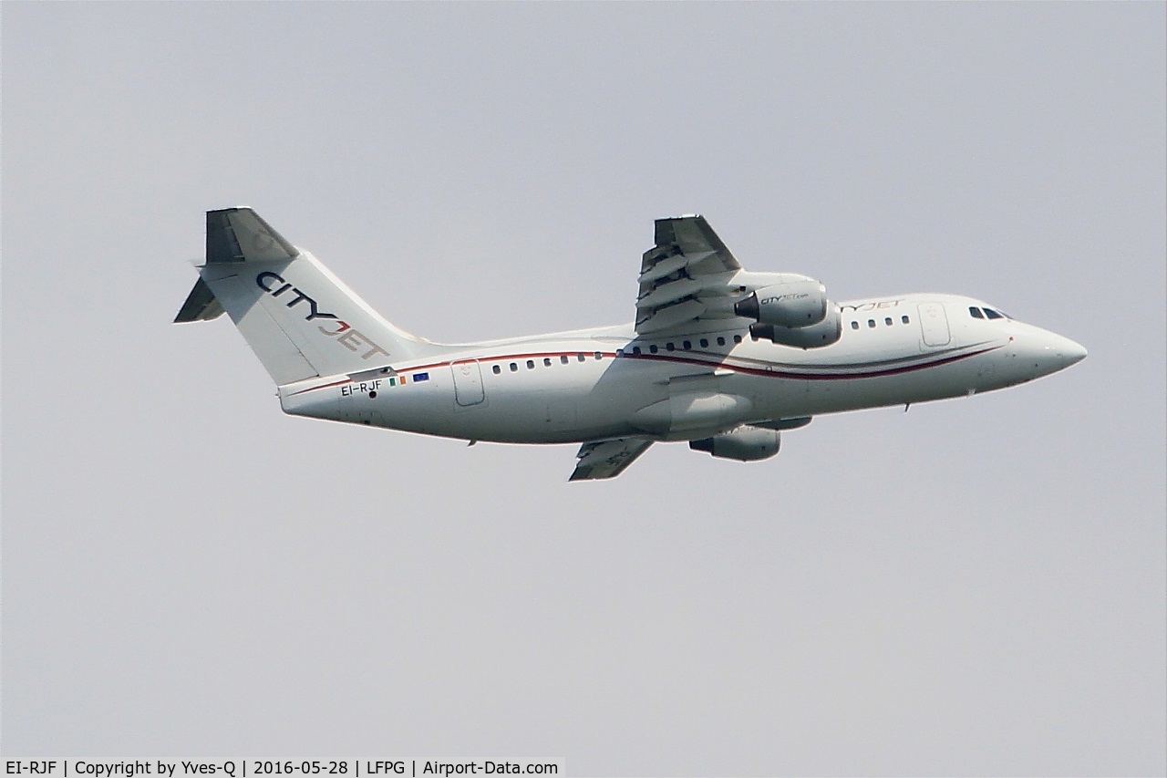 EI-RJF, 1998 British Aerospace Avro 146-RJ85A C/N E2337, British Aerospace RJ85A, Climbing from rwy 06R, Roissy Charles De Gaulle airport (LFPG-CDG)