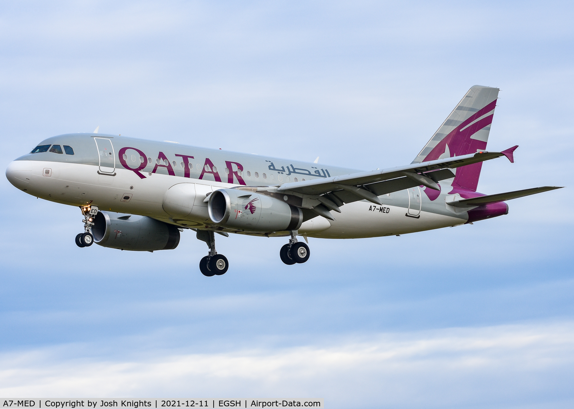 A7-MED, 2009 Airbus A319-133LR C/N 4114, Arriving For Respray.