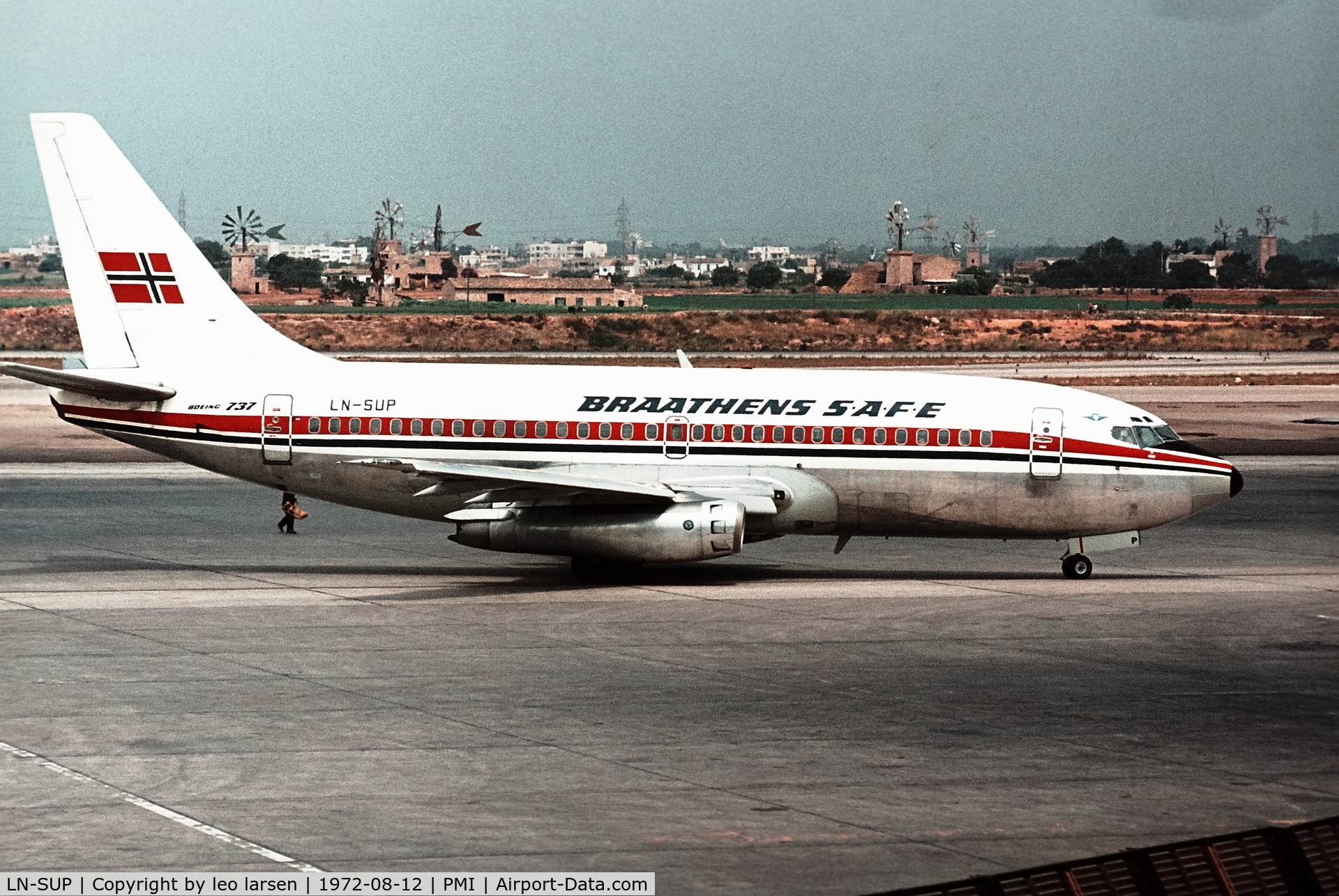 LN-SUP, 1969 Boeing 737-205 C/N 19409, Palma de Mallorca 12.8.1972