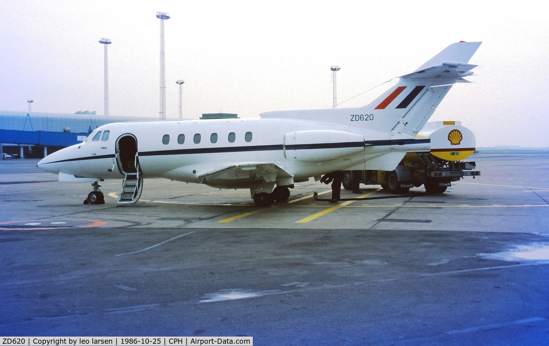 ZD620, British Aerospace BAe-125 CC.3 C/N 257181, Copenhagen 25.10.1986