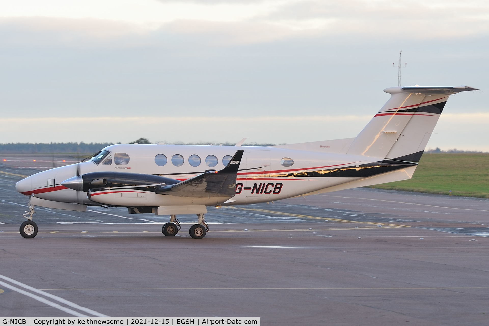 G-NICB, 2019 Beech B200GT King Air C/N BY-352, Arriving at Norwich from Biggin Hill.