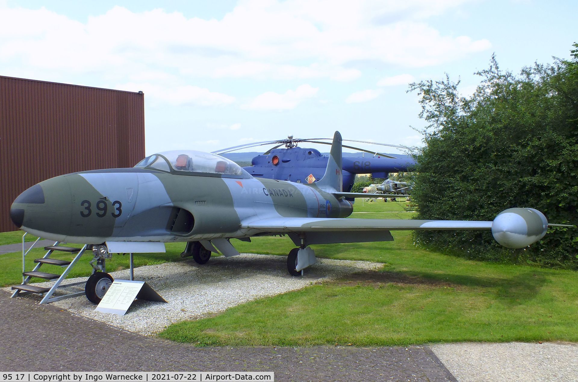 95 17, 1958 Lockheed T-33A Shooting Star C/N 580-1650, Lockheed T-33A, displayed in Canadian Forces markings at the Flugausstellung P. Junior, Hermeskeil