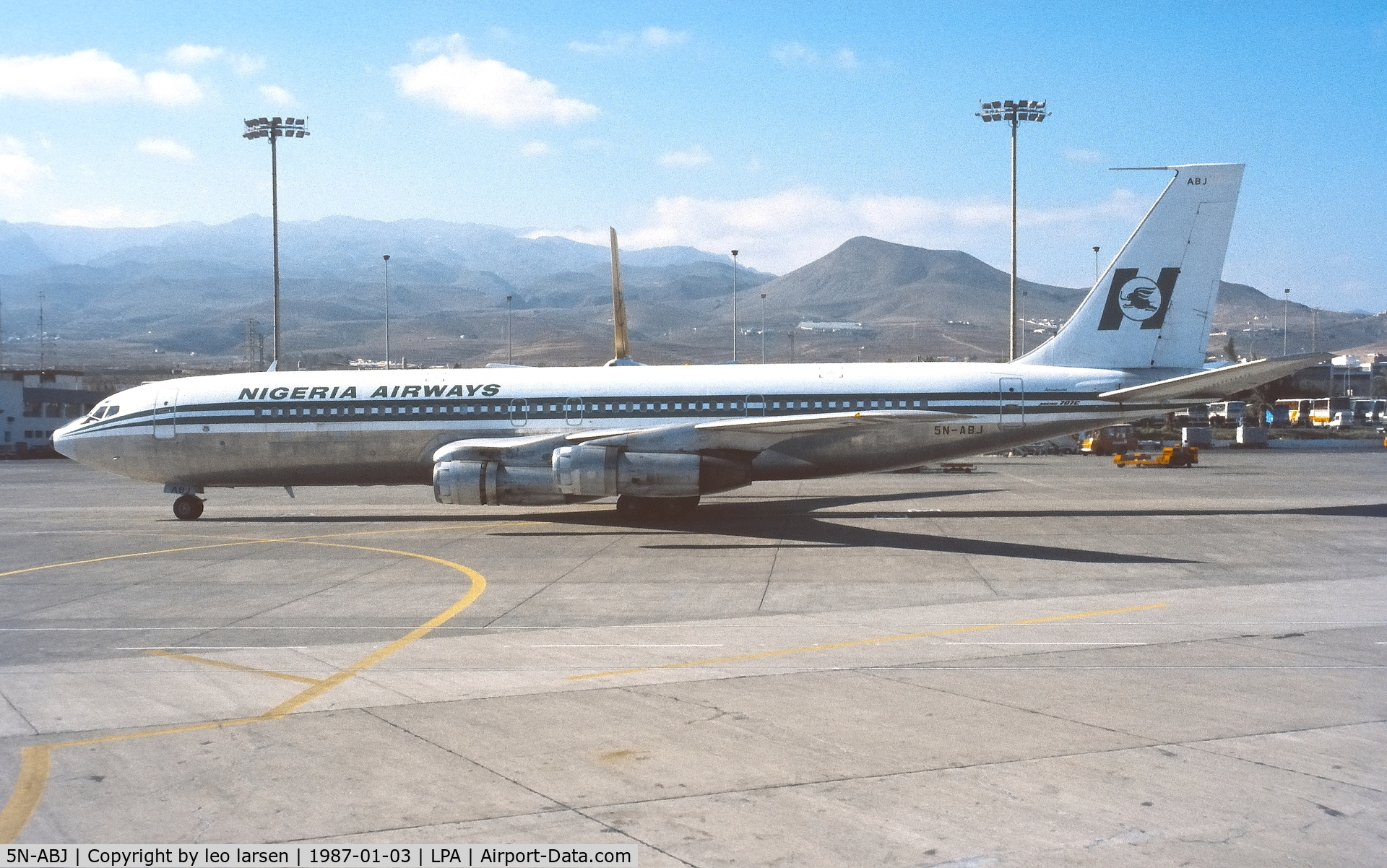 5N-ABJ, 1971 Boeing 707-3F9C C/N 20474, Las Palmas 3.1.1987
