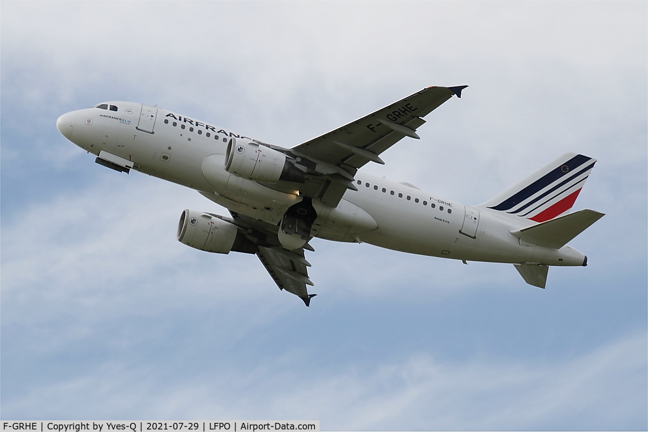 F-GRHE, 1999 Airbus A319-111 C/N 1020, Airbus A319-111, Climbing from rwy 24, Paris-Orly airport (LFPO-ORY)