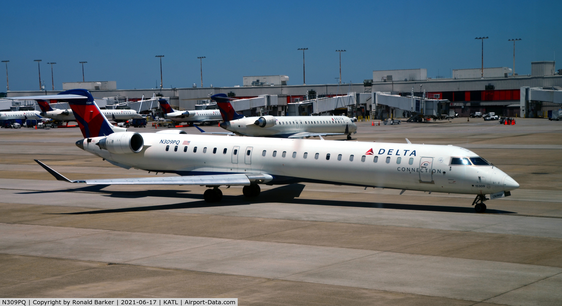 N309PQ, 2014 Bombardier CRJ-900LR (CL-600-2D24) C/N 15309, Taxi for takeoff Atlanta