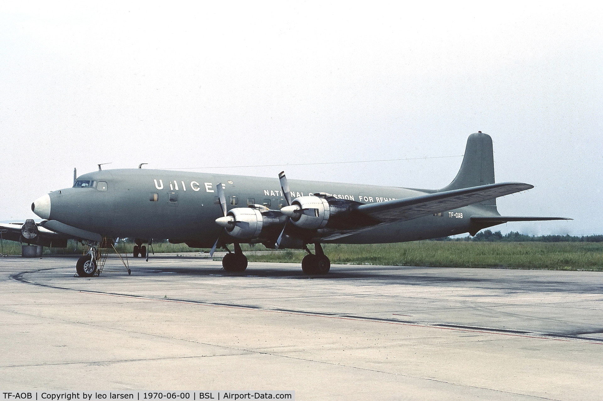 TF-AOB, 1956 Douglas DC-6B C/N 45067, Basel 6.1970