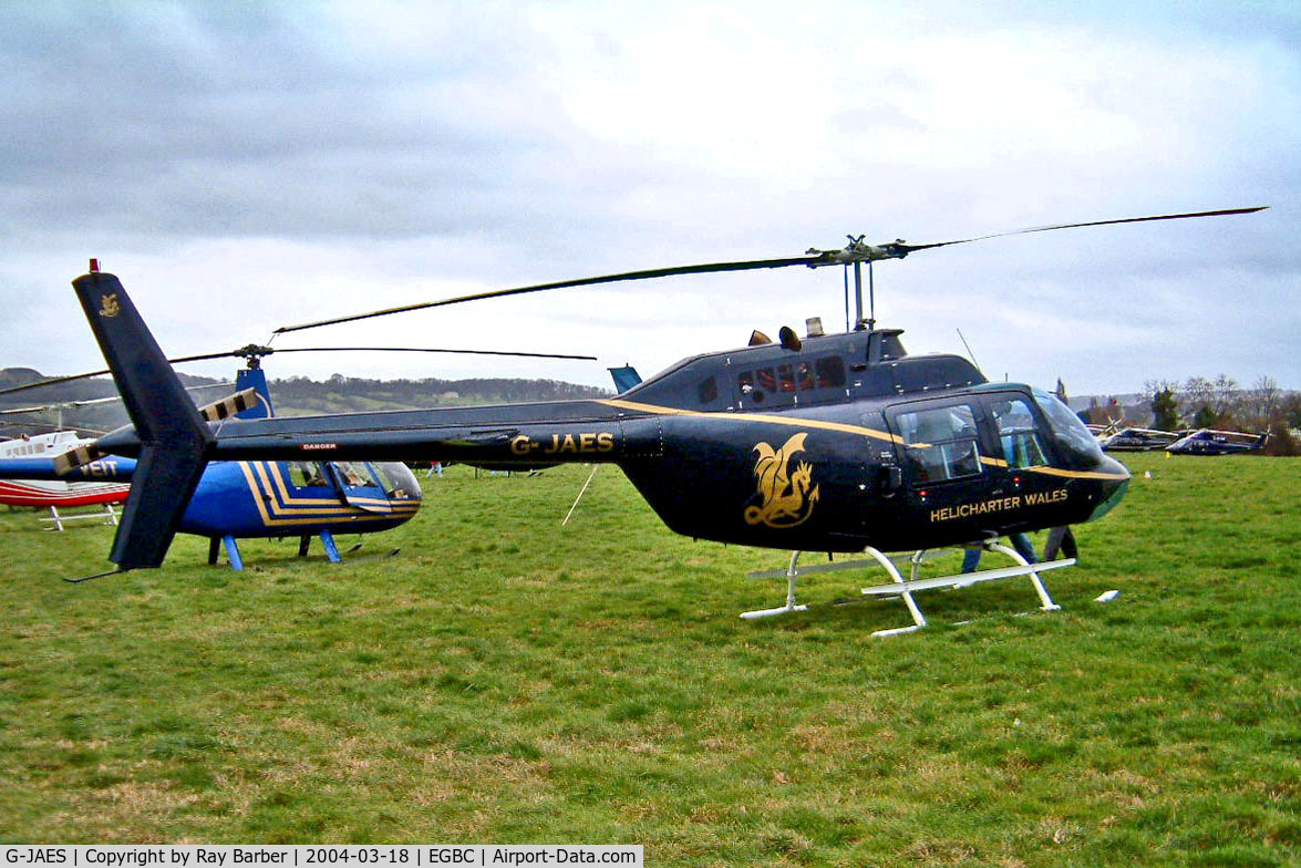 G-JAES, 1974 Bell 206B JetRanger III C/N 1513, G-JAES   Bell 206B Jet Ranger II [1513] (Helicharter Wales) Cheltenham Racecourse~G 18/03/2004