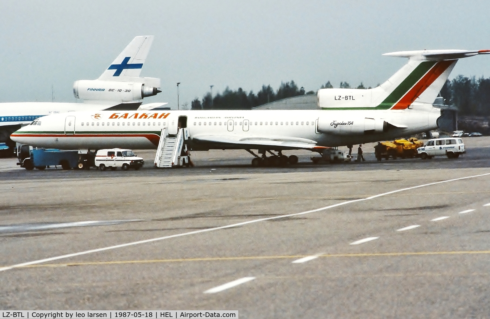 LZ-BTL, 1977 Tupolev TU-154B C/N 77A208, Helsinki 18.5.1987