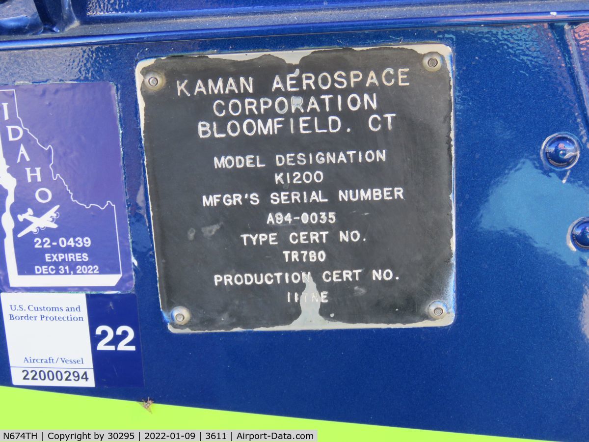 N674TH, 2004 Kaman K-1200 K-Max C/N A94-0035, Identification