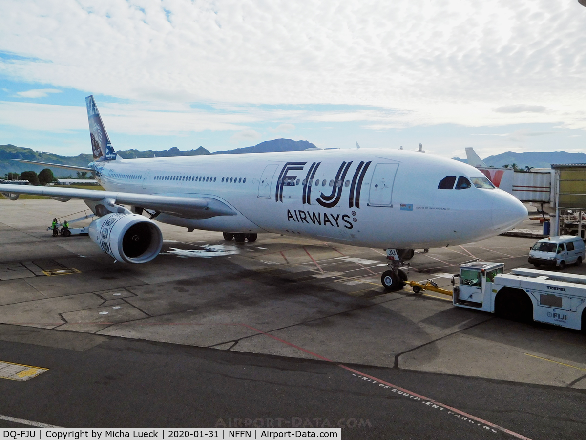 DQ-FJU, 2013 Airbus A330-243 C/N 1416, Island of Namuka-i-Lau at Nadi