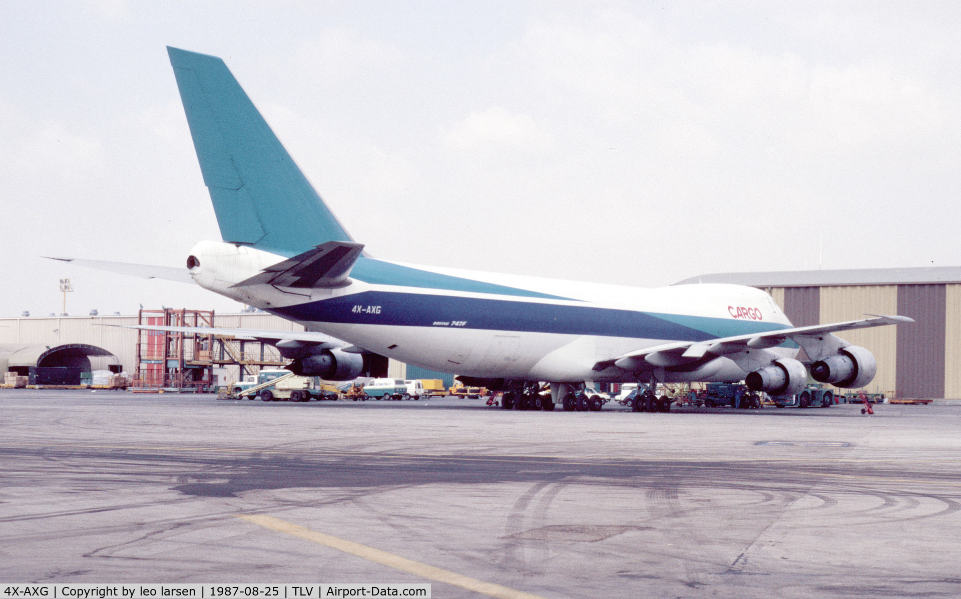 4X-AXG, 1979 Boeing 747-258F C/N 21737, Tel Aviv 25.8.1987