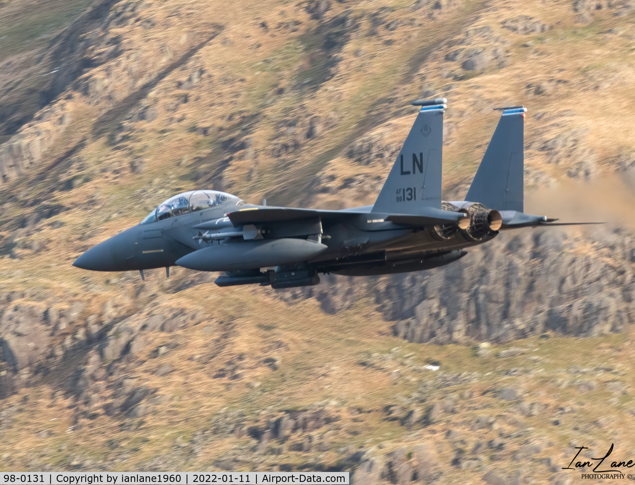 98-0131, 1998 McDonnell Douglas F-15E Strike Eagle C/N 1361/E222, 492nd Bolar in the Lake District
