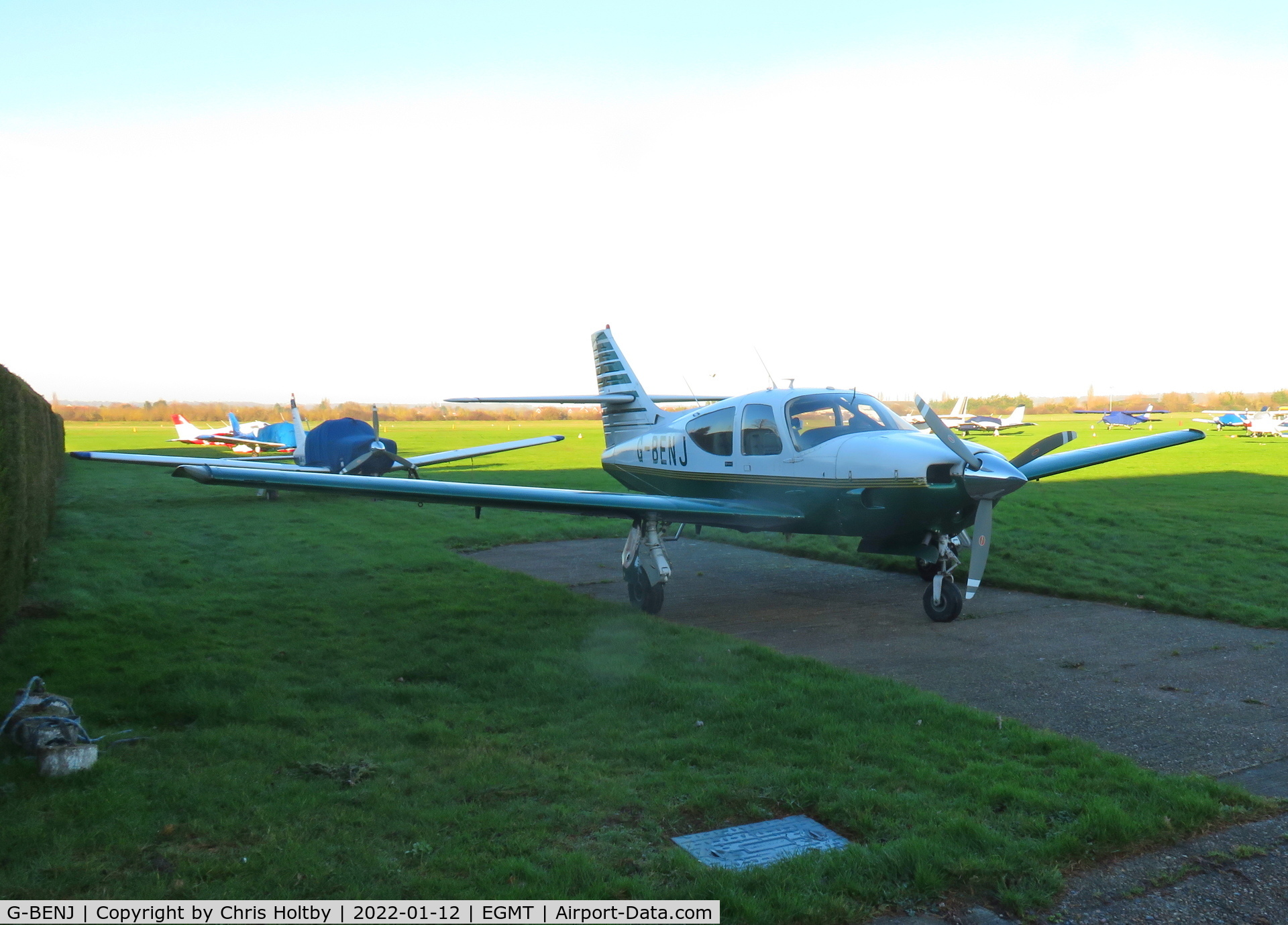 G-BENJ, 1976 Rockwell Commander 112B C/N 522, Parked at Thurrock Airfield, Essex