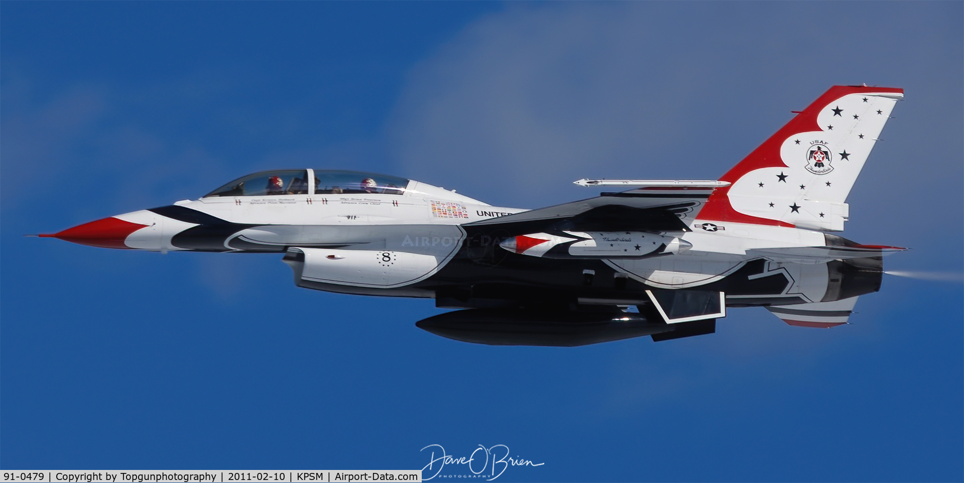91-0479, 1991 General Dynamics F-16D Fighting Falcon C/N CD-34, Thunderbird #8 arriving for preshow planning
